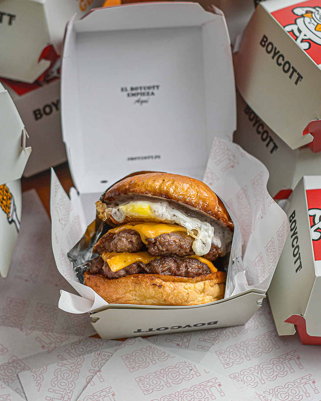 Boycott burger packaging
